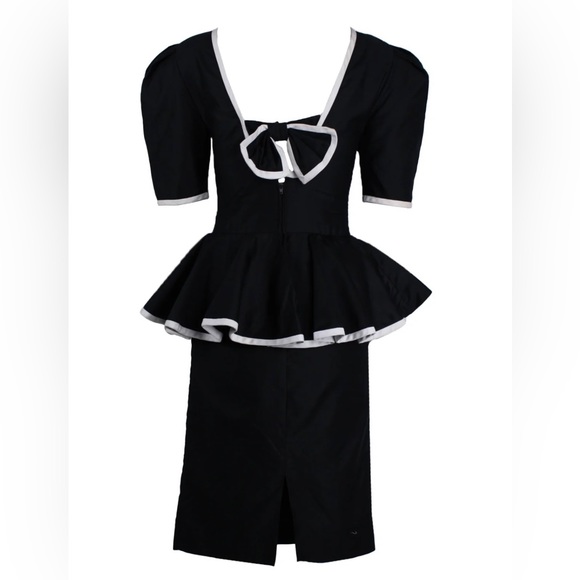 Saks Fifth Avenue black dress with bow cotton size 4 - Picture 2 of 10